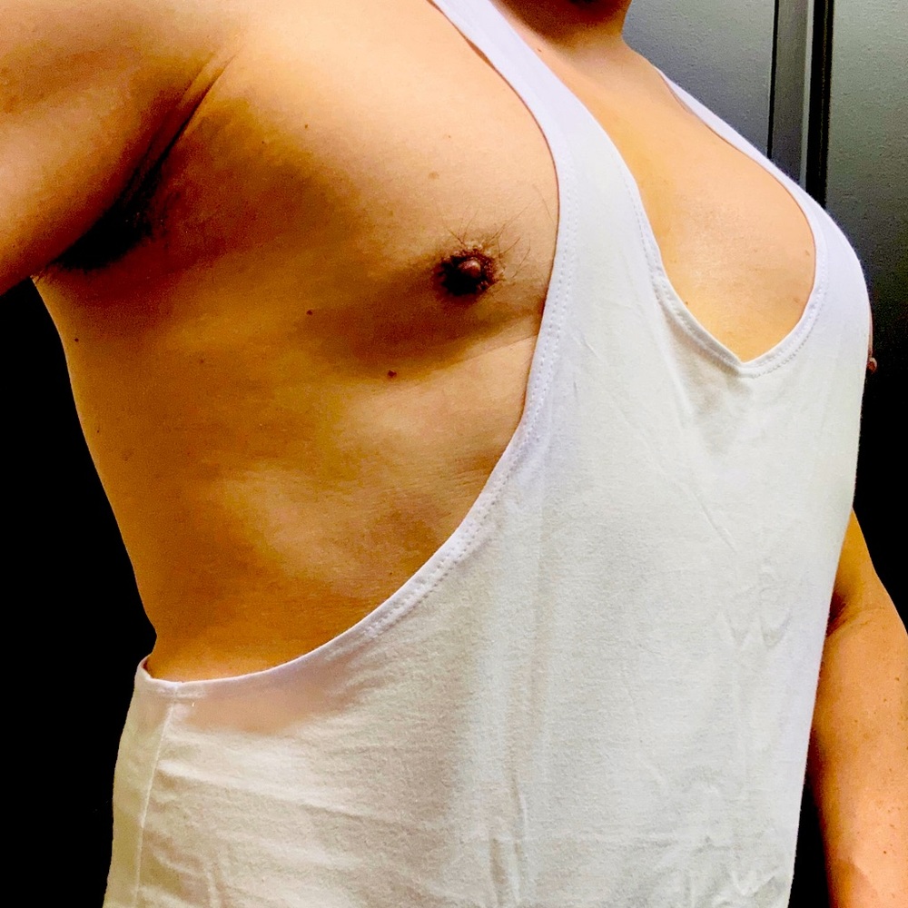 Gary Majdell Sport Mens Bodybuilding Gym String Posing Tank Top NWT White Small